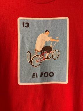 El Foo Lowrider Bicycle T-Shirt: Mexican Loteria NWOT